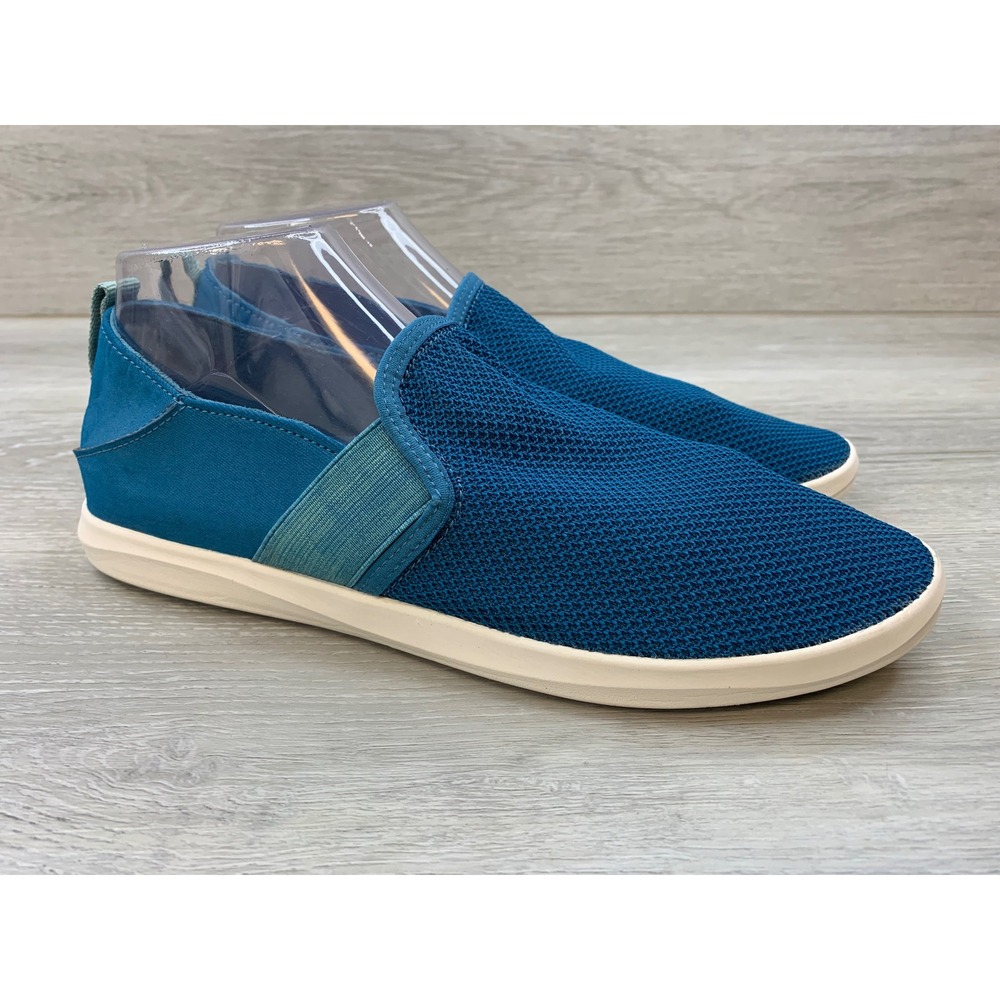 OluKai Hale'Iwa Women's Blue Mesh Slip On Sneakers 10 Drop-In Heel Shoes
